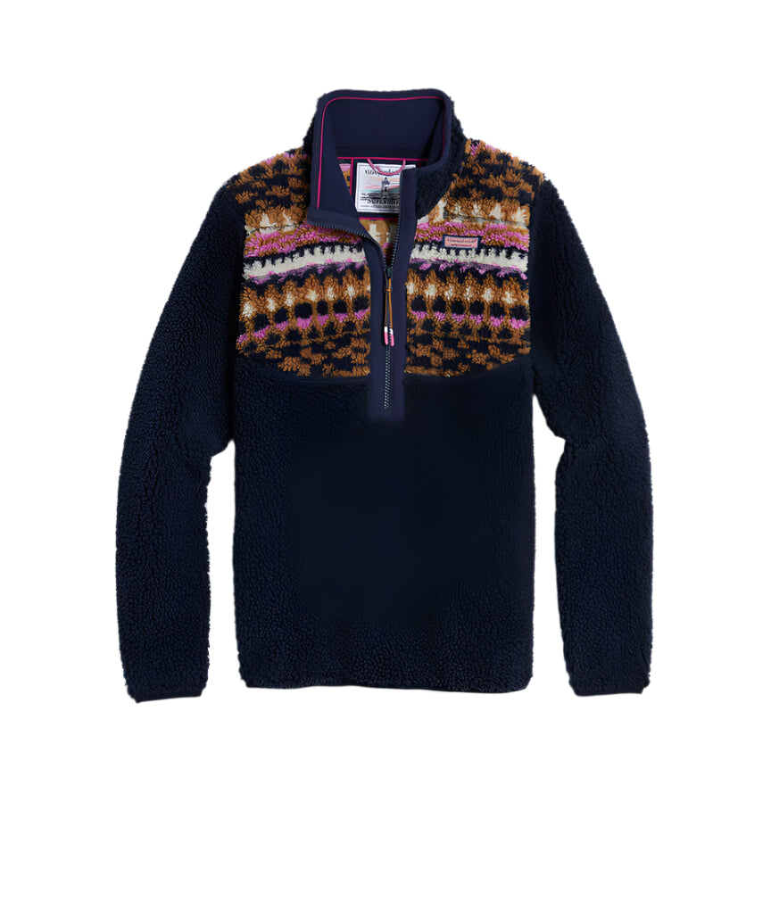 Vineyard Vines Womens Fair Isle Sherpa Quarter Zip Fleece – ShopCGX