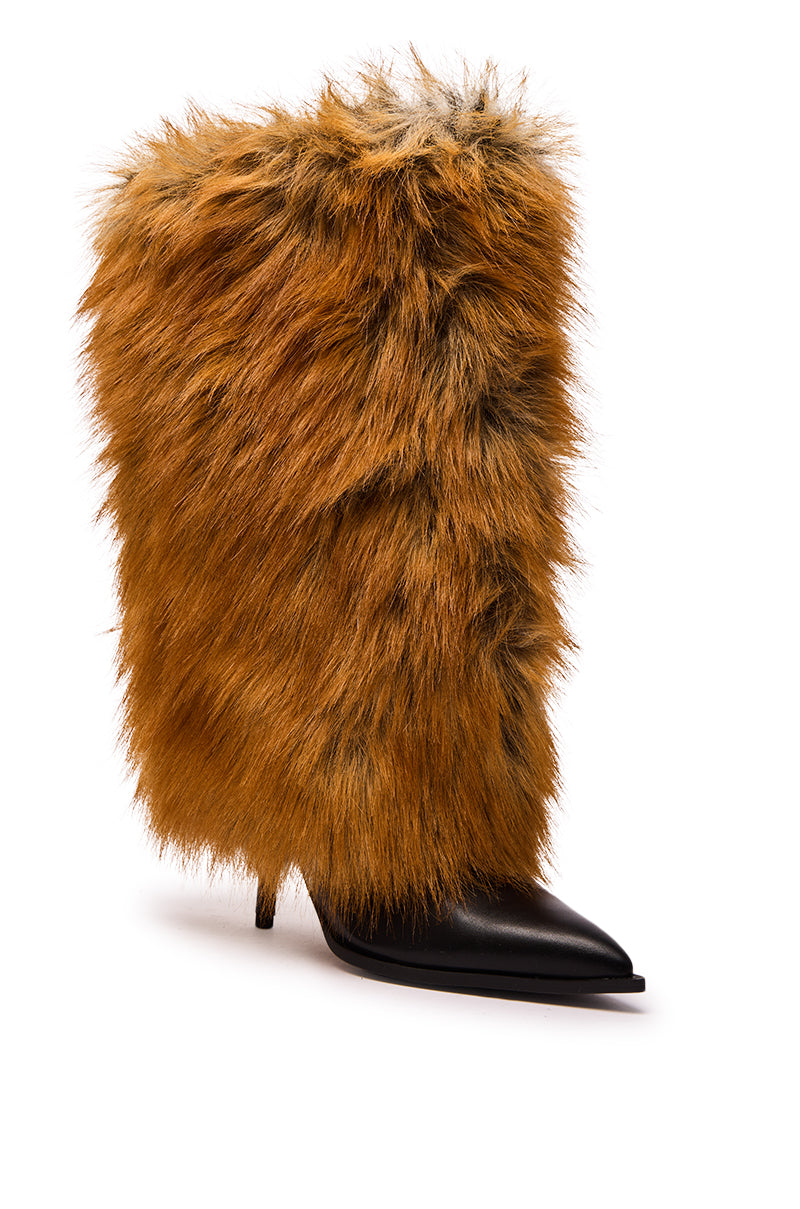 AZALEA WANG EKKEN RED FOX FUR STILETTO BOOT – AKIRA