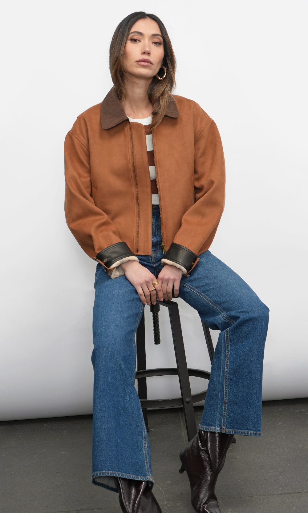 Theo Suede Zip Up Chore Jacket | Greylin Collection