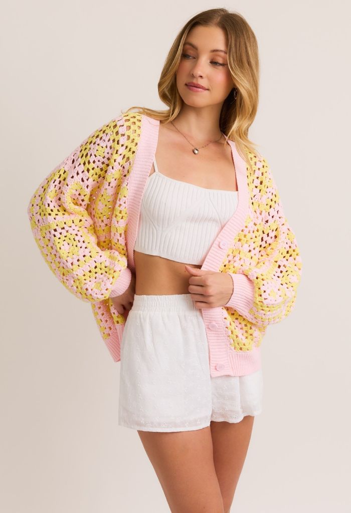 Pink Lemonade Cardigan - KK Bloom Boutique