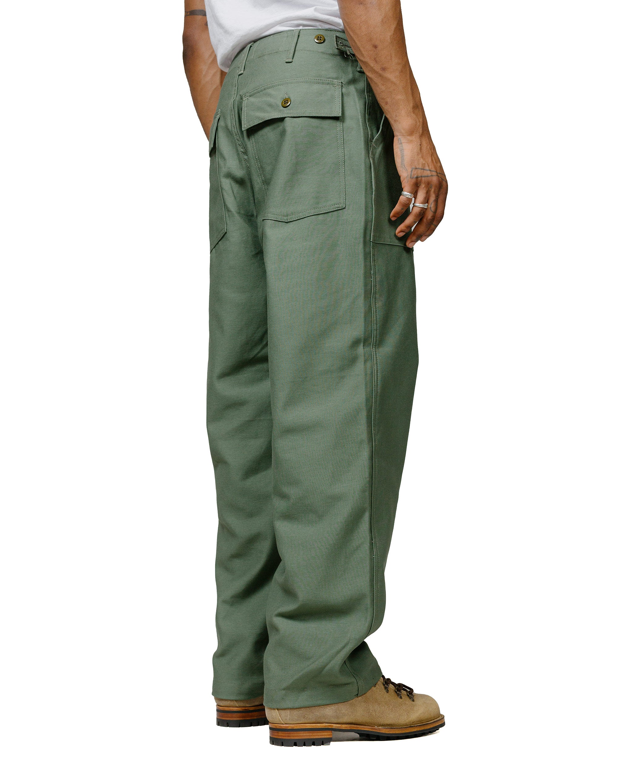 Engineered Garments Workaday Fatigue Pant Olive Cotton Reverse Sateen