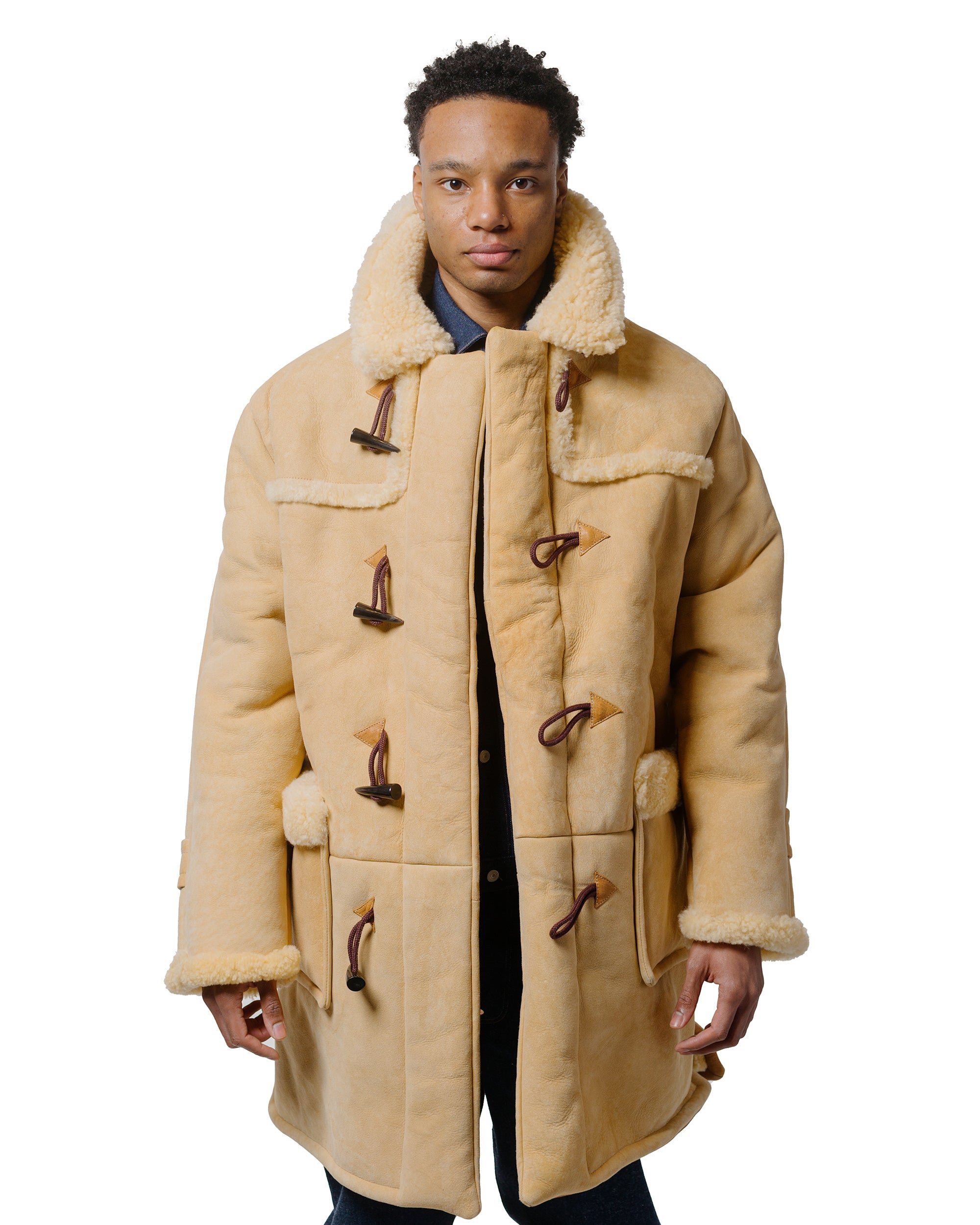 The Real McCoy's MJ21123 Mouton Duffle Coat Beige