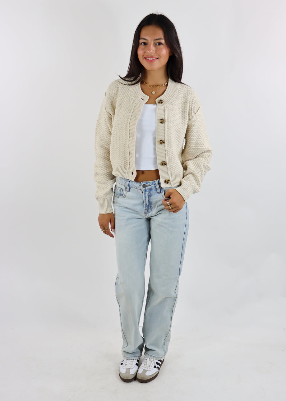 Free People Lila Crop Cardigan ☆ Oatmeal – Rock N Rags