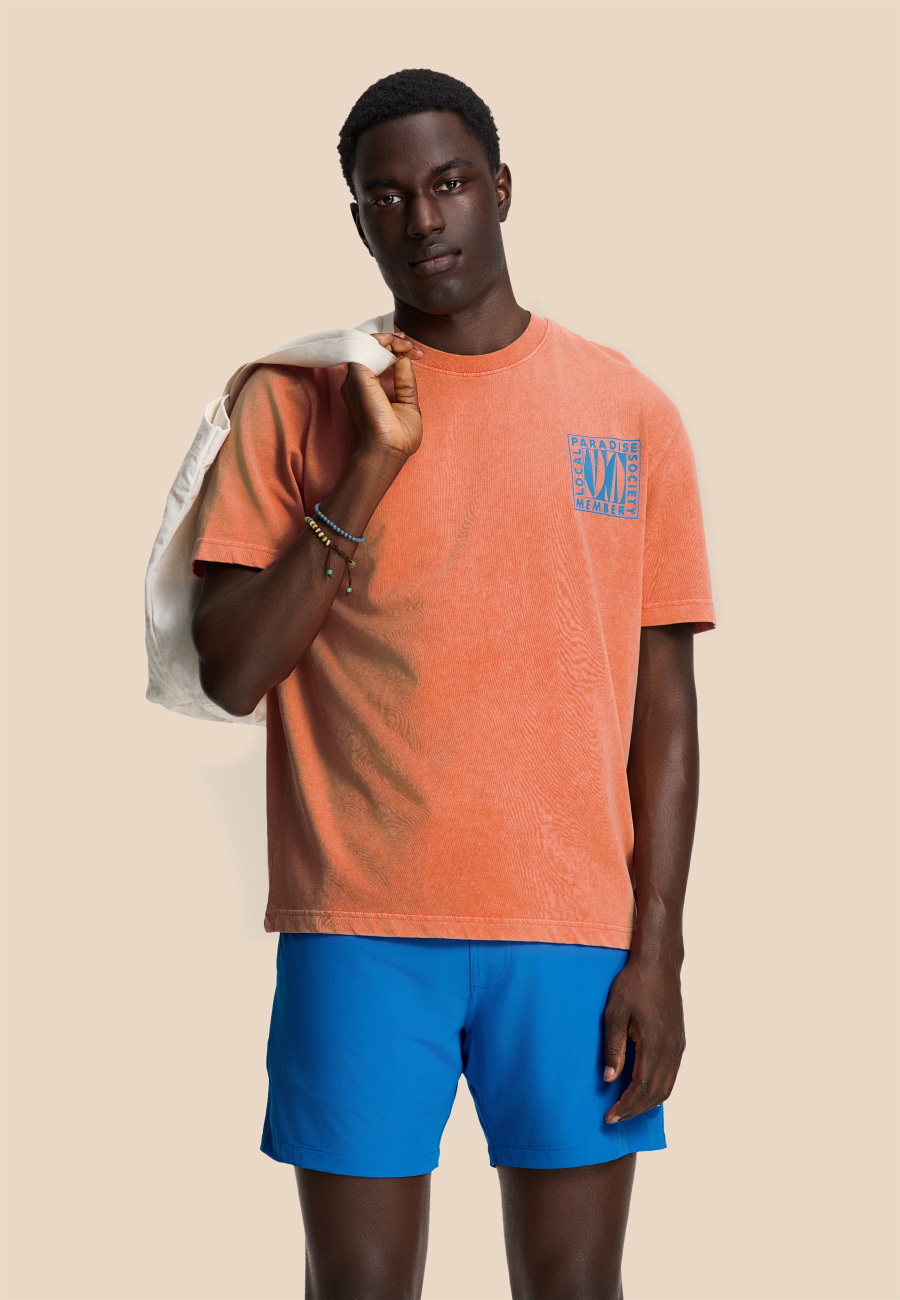 FINN relaxed t-shirt paradise block | orange coral