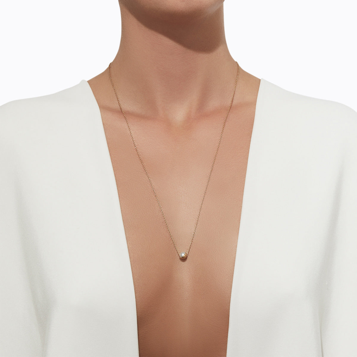 Half Pearl Necklace 45° - SHIHARA