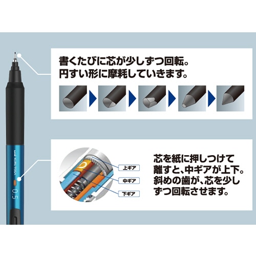 三菱鉛筆 シャープペン クルトガ KSモデル 0.5mm (軸色：ネイビー