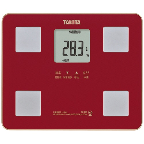 タニタ 体組成計 レッド BC-722-RD 1台（ご注文単位1台）【直送品