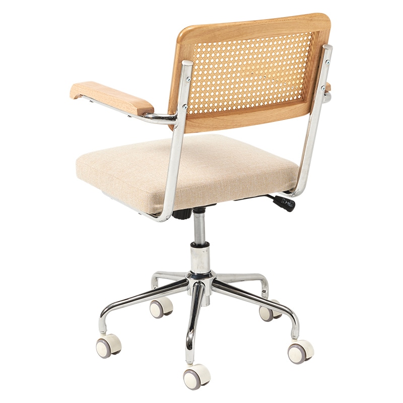 萩原 ラタン調オフィスチェア 肘掛けつき LHC-4475BE 1台（ご注文単位1