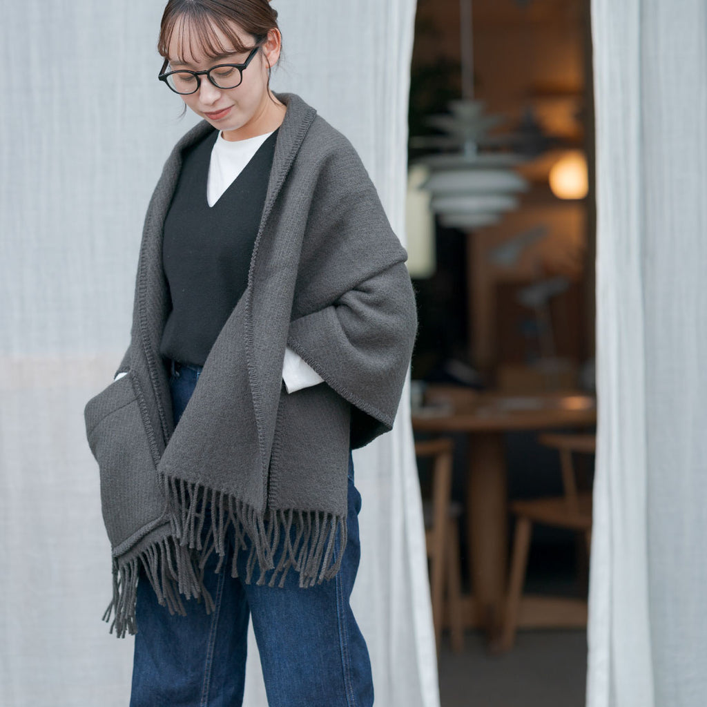 Ralph Lauren 手触り良いウール膝掛け ショールとしても タグ付き未使