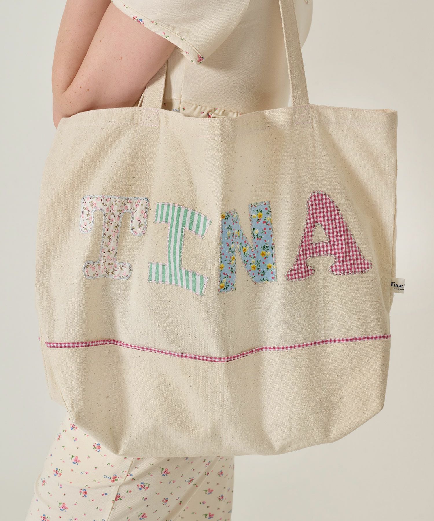 キャンバス パッチワークトートバッグ TINA：JOJUN 全1色｜tnj922-1060
