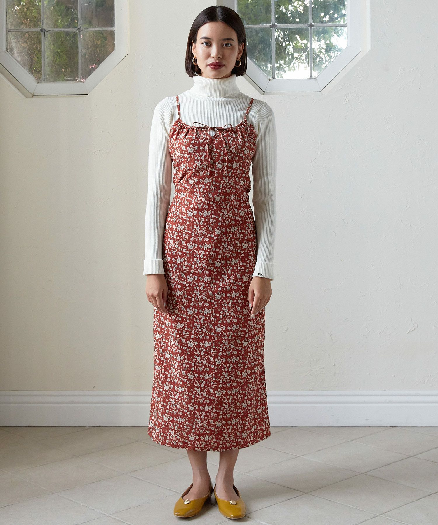 フレンチ 花柄キャミワンピース TINA：JOJUN 全2色｜tnj312-0515【2