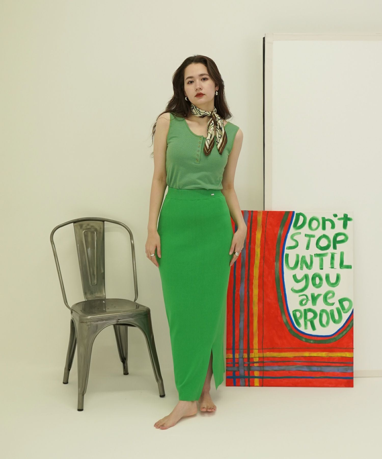 ヘンリーネック ボーダータンクトップ TINA：JOJUN 全3色｜tnj511-0405