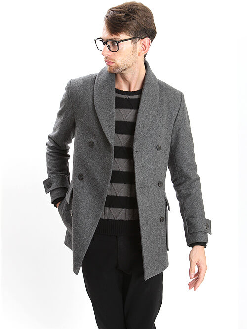 AKM Pコート（グレー）/NUMBER (N)INE DENIM ボーダーニット | STYLE