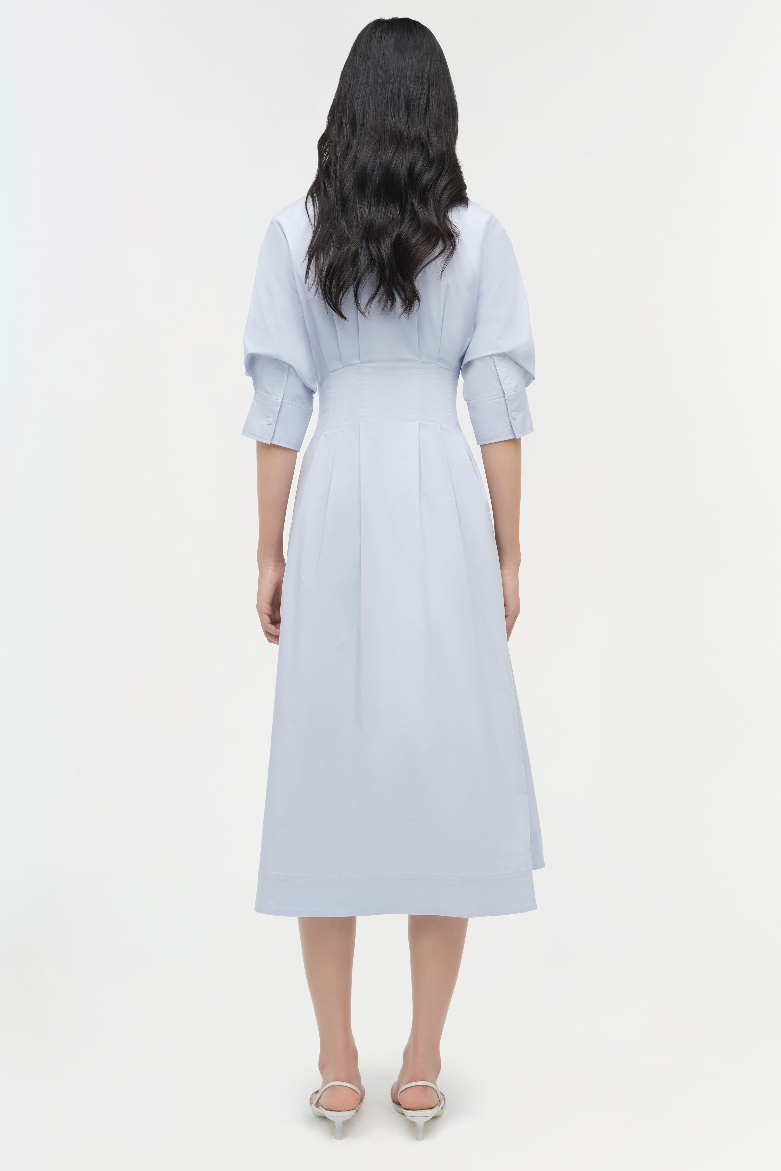 Jazz Pintuck Midi Dress - Periwinkle Blue Sky | SIMKHAI