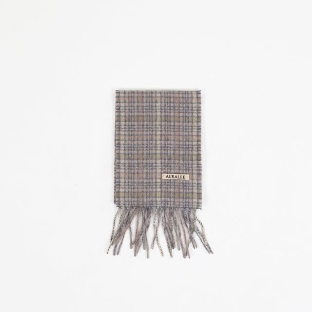 AURALEE CASHMERE CHECK NARROW STOLE [A21AM01CS]