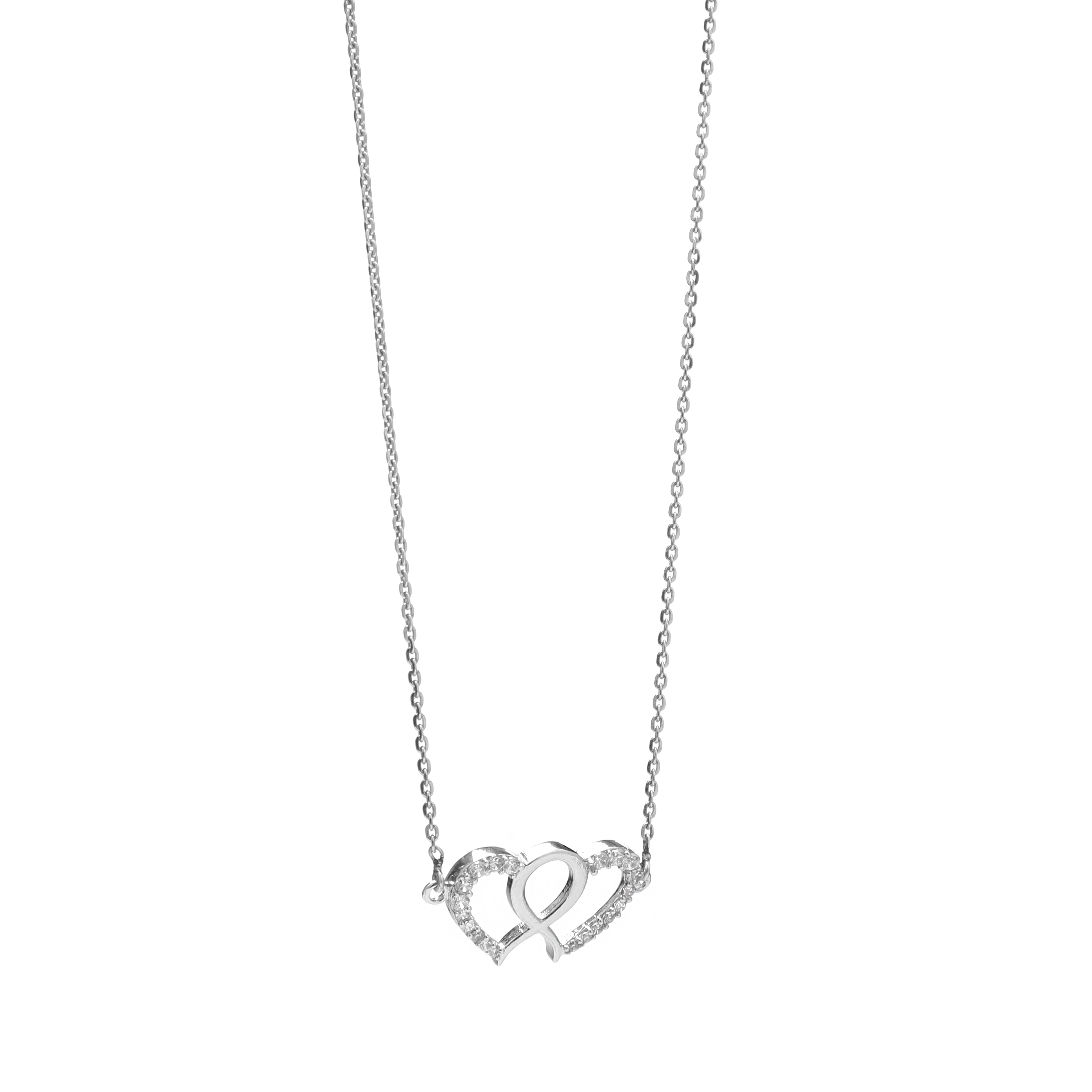 Interlinked Twin Heart 925 Sterling Silver Pendant – silverajewels