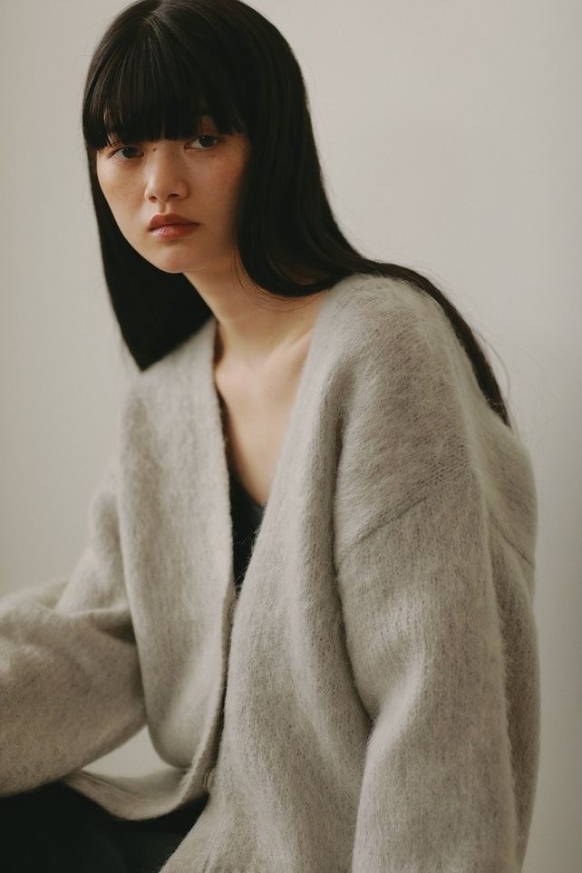 CASA FLINE - モヘアニットカーディガン (グレー) | Sir online store