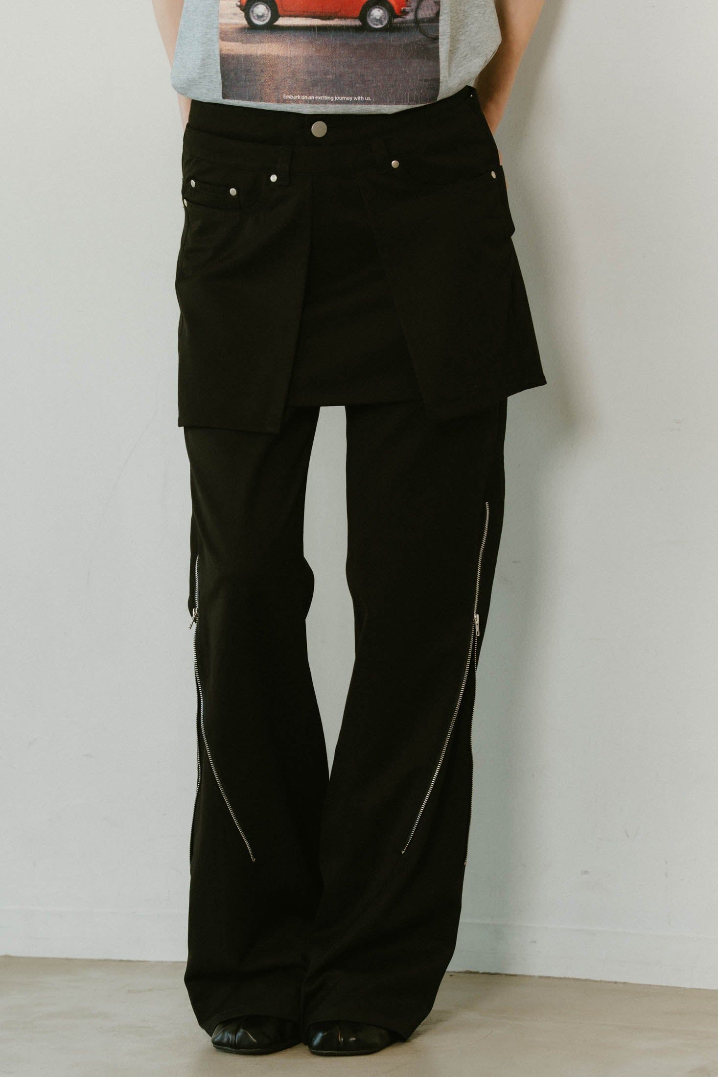 Knuth Marf - 2piece zip flare pants / 2ピース ジップフレアパンツ