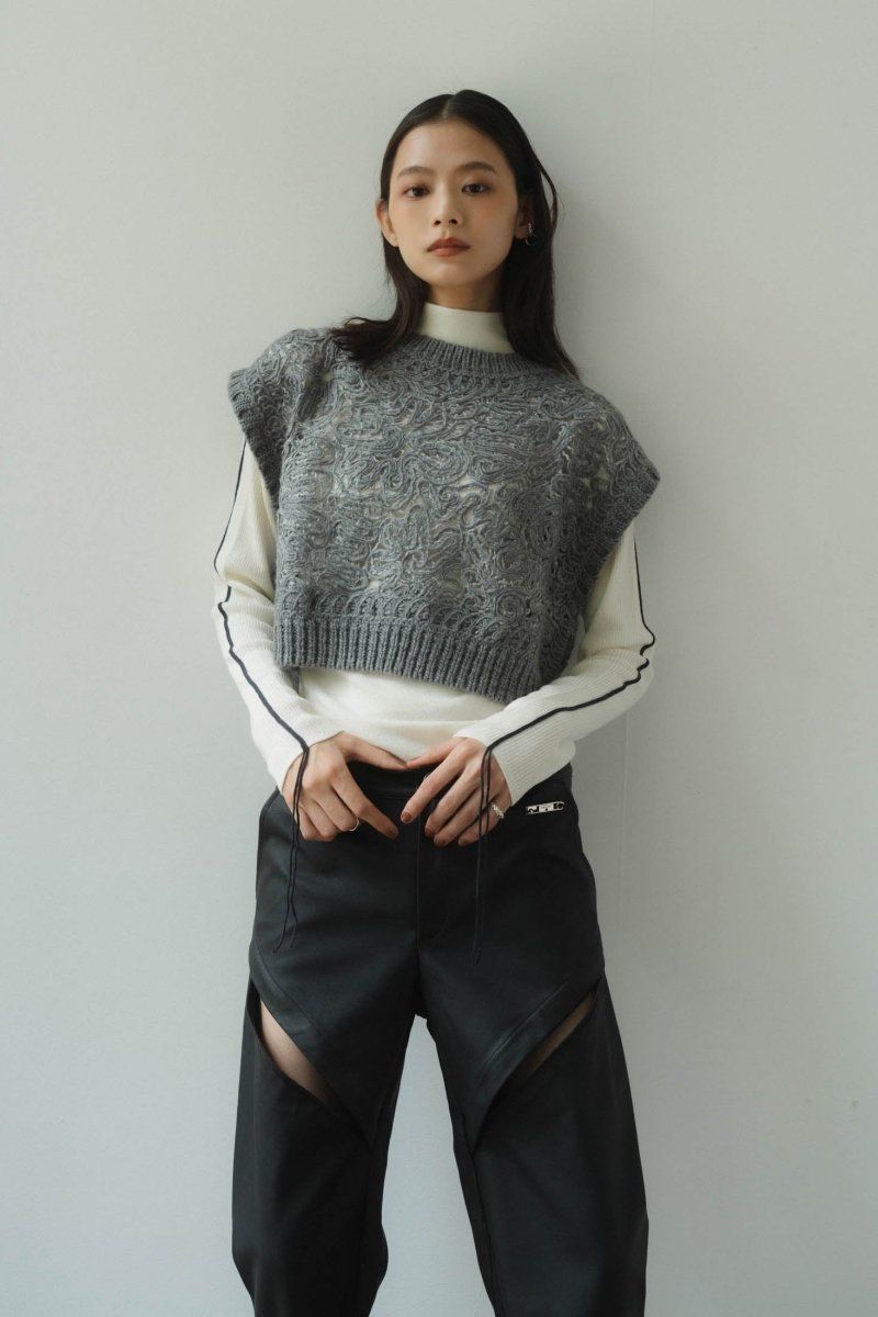 Knuth Marf - embroidery knit best / エンブロイダリーニットベスト