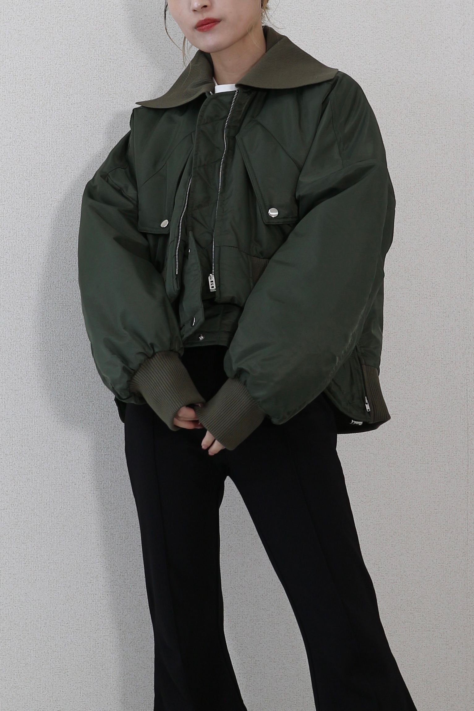 UN3D. - BIG COLLAR MA-1 / ビッグカラーMA-1 (カーキ) / 調整可能