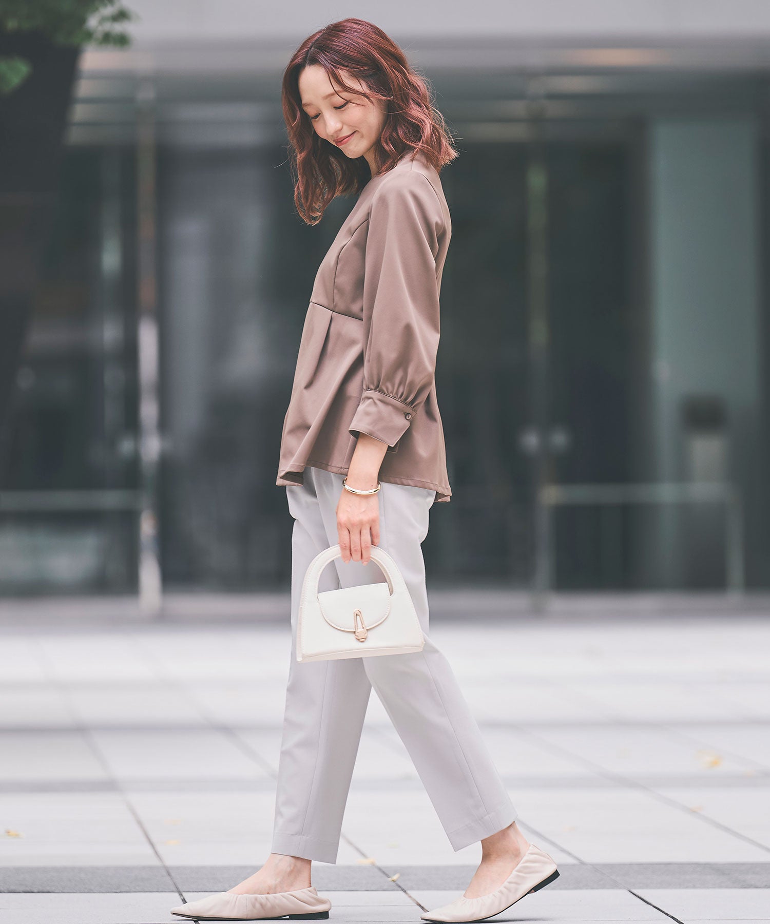 イージーケア】 マットサテンペプラムブラウス – Sirin Online Store