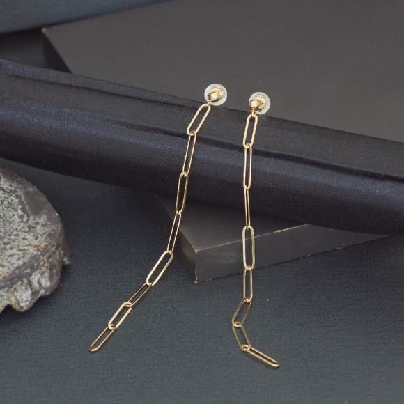 K18 ペーパークリップチェーン ロングピアス P00257 – SISTINA JEWELRY