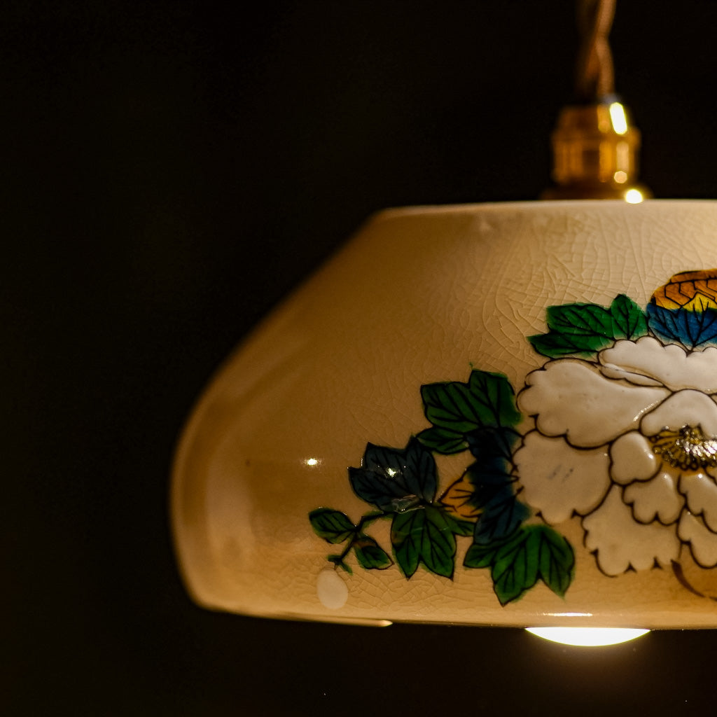 九谷焼｜菊｜貫入｜ペンダントライト – アップサイクル照明メーカー