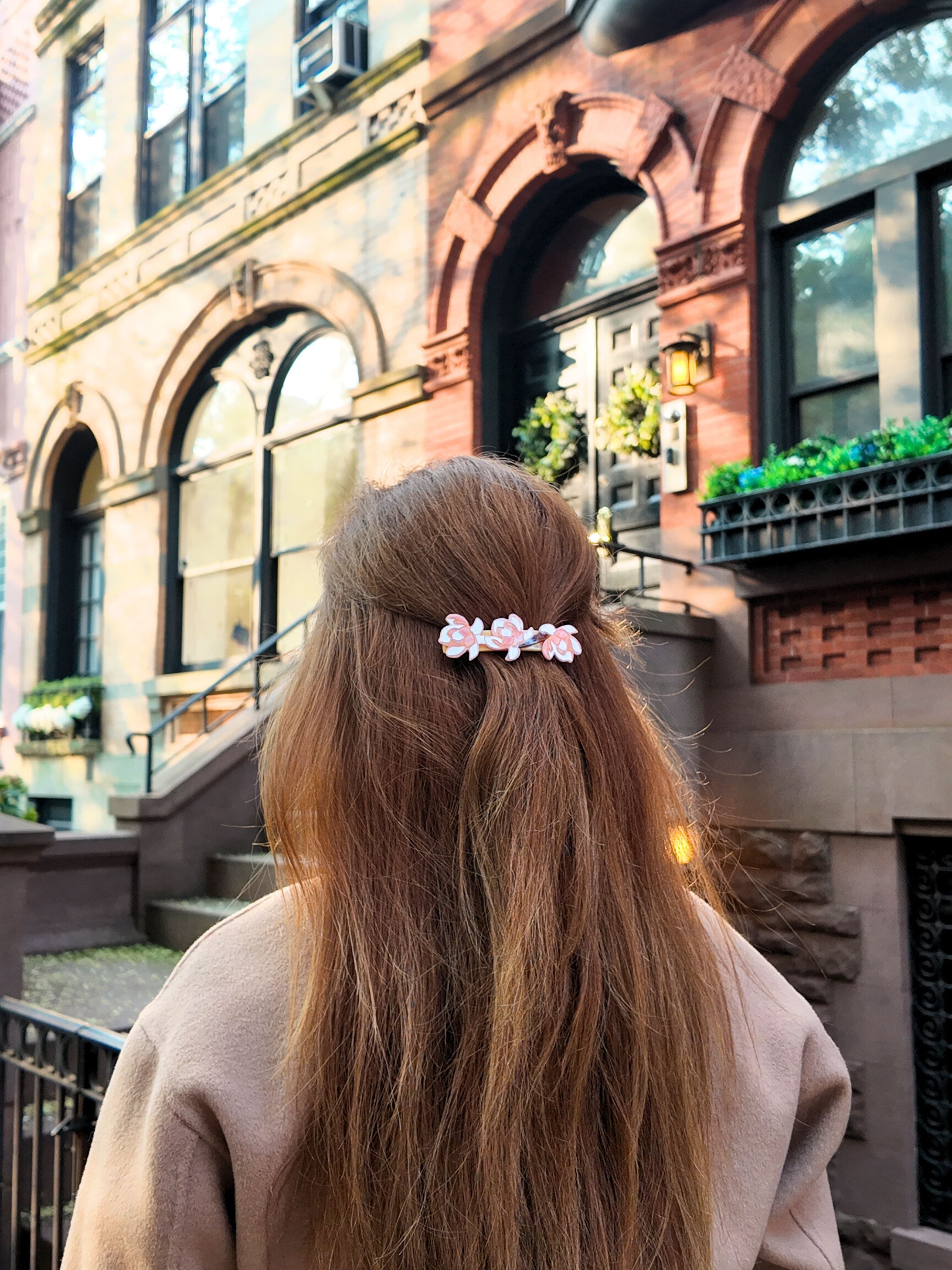 Hand-Painted Magnolia French Barrette Hair Clip | Eco-Friendly