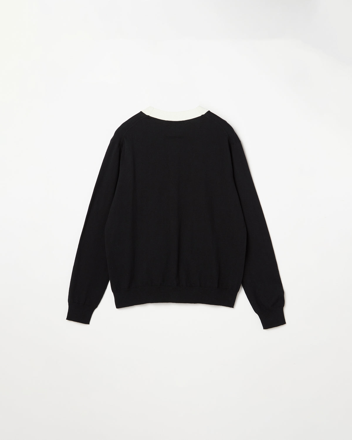 UNISEX】16G天竺 コットン×カシミヤ バイカラーVネックカーディガン