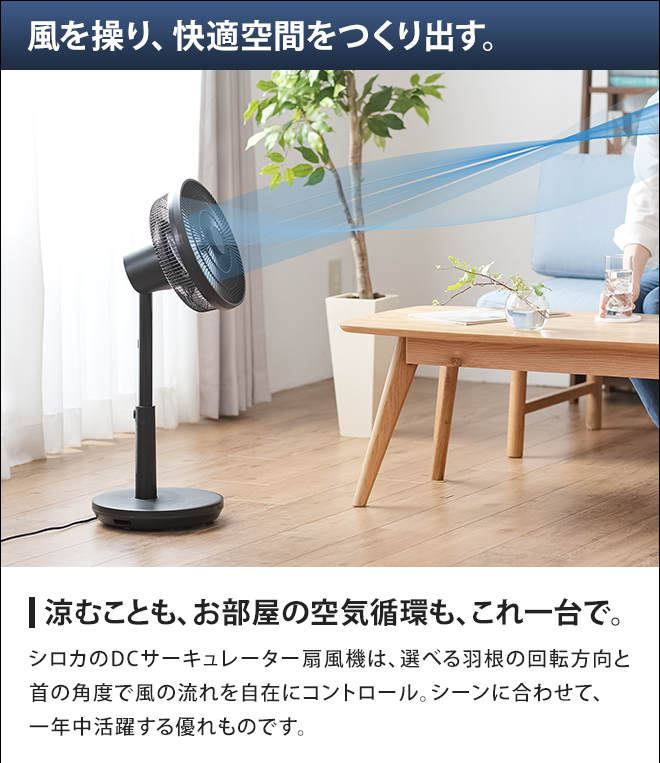 サーキュレーター 【選べる豪華特典】 シロカ DCサーキュレーター