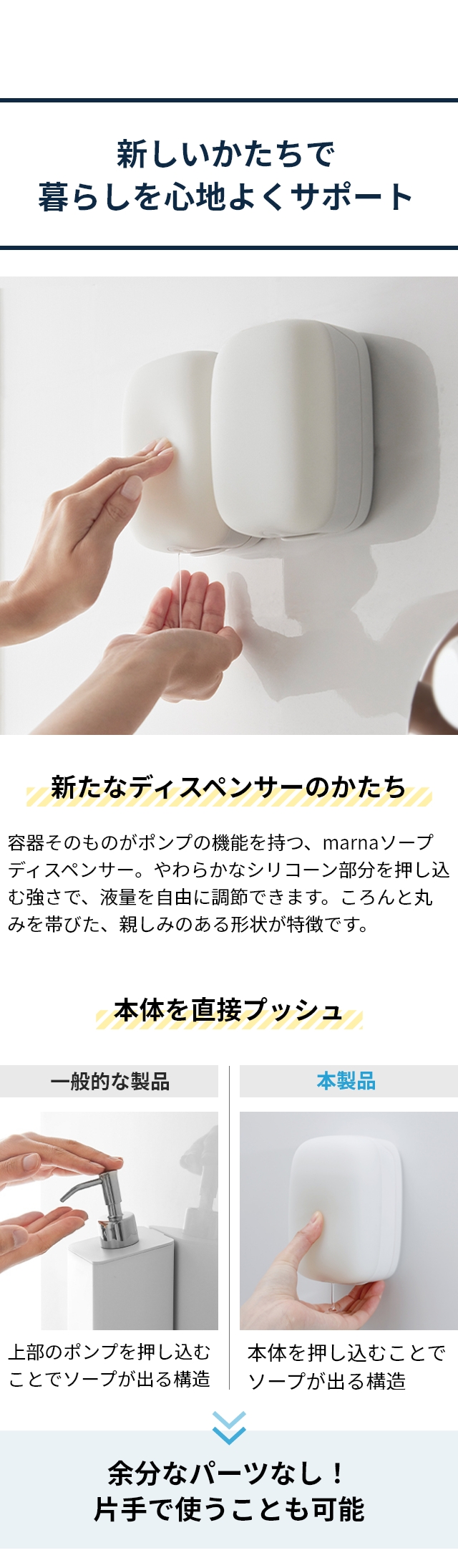 マーナ シャンプーボトル マグネットディスペンサー 3個セット W668