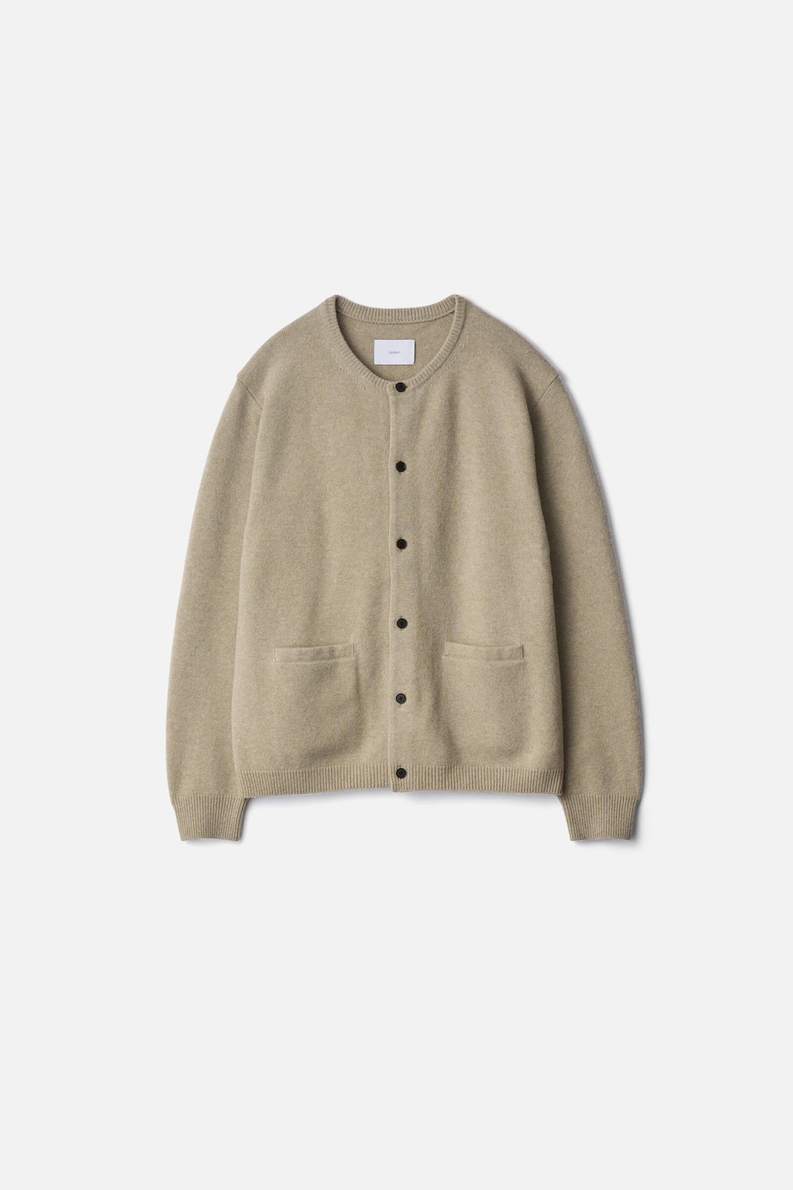 EXTRA FINE WOOL KNIT CREW NECK CARDIGAN – ssstein