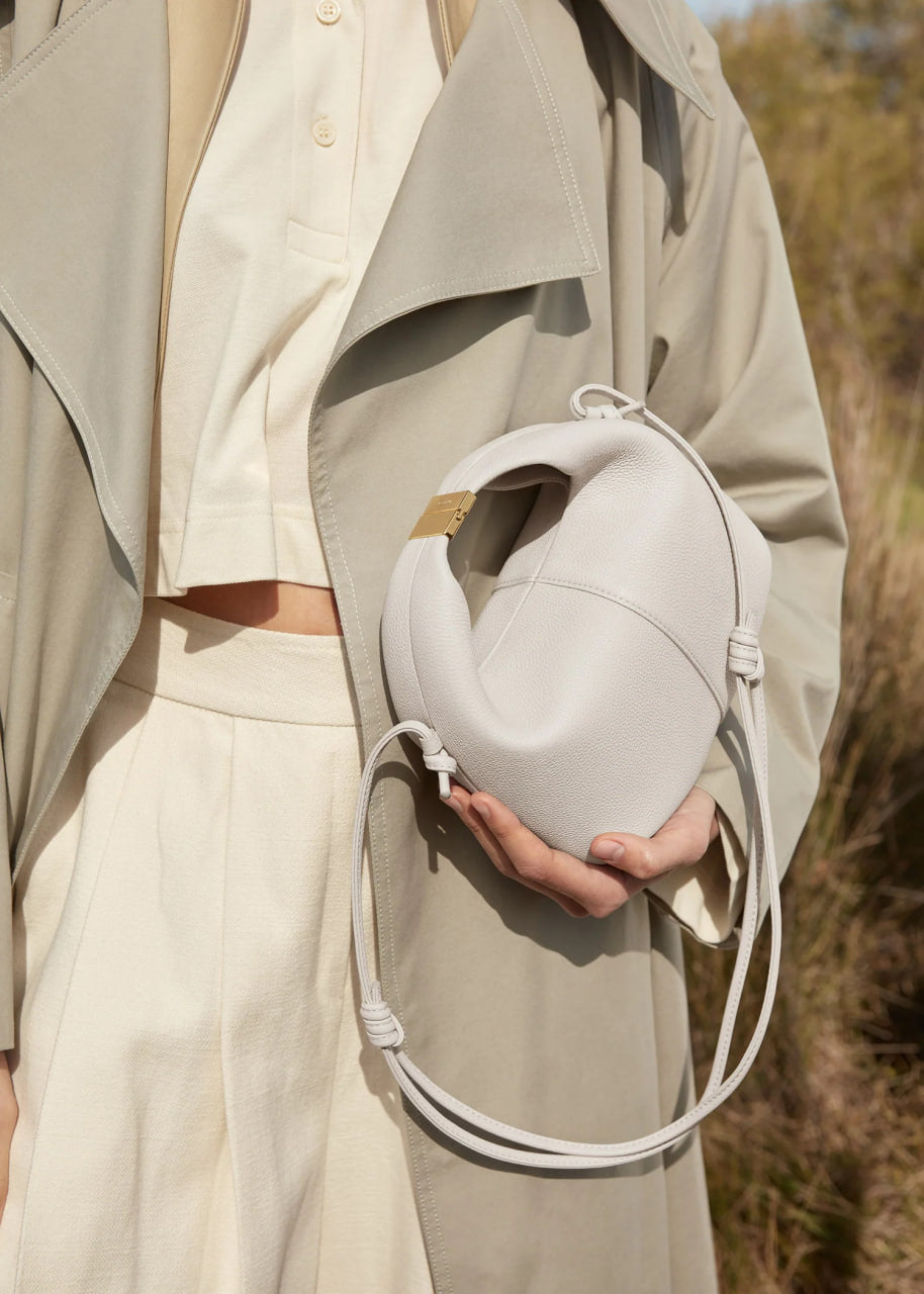 Polene Beri Textured Leather Chalk - SSTORIES