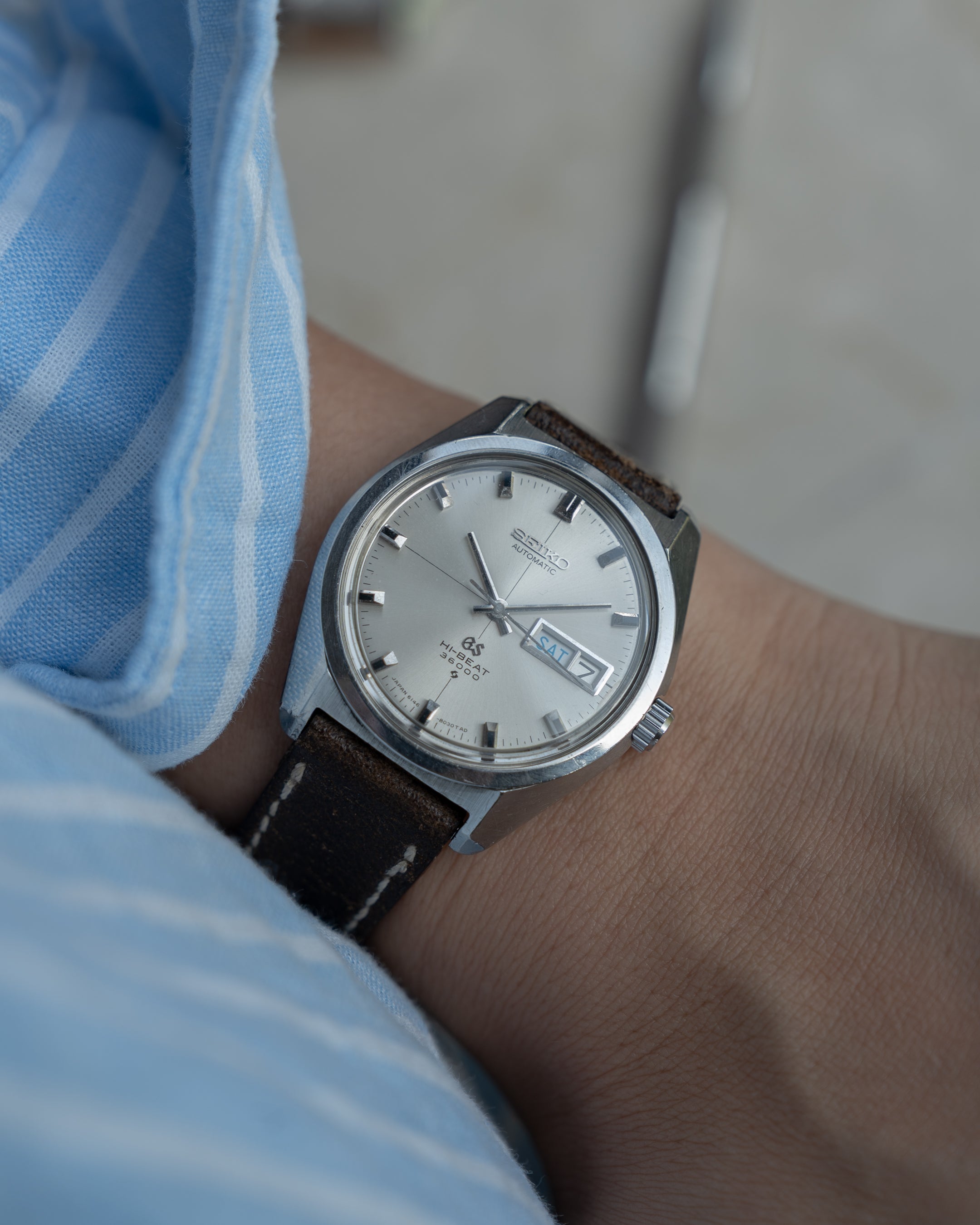 Grand Seiko 6146-8000 cross hair dial in steel, October 1968