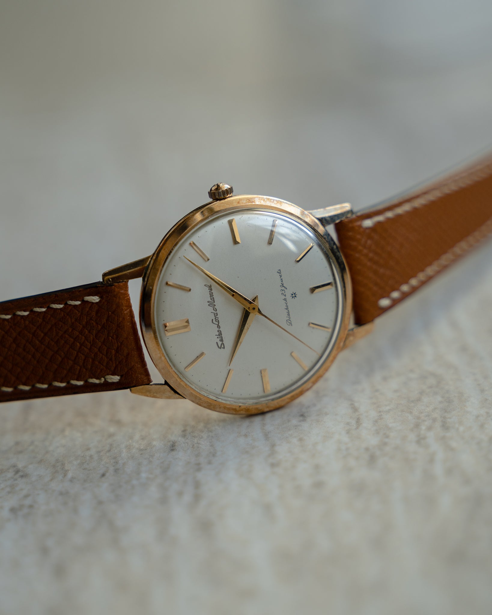 セイコー ロードマーベル 彫刻ロゴ 14K ゴールドフィルド 1960 年 5 月