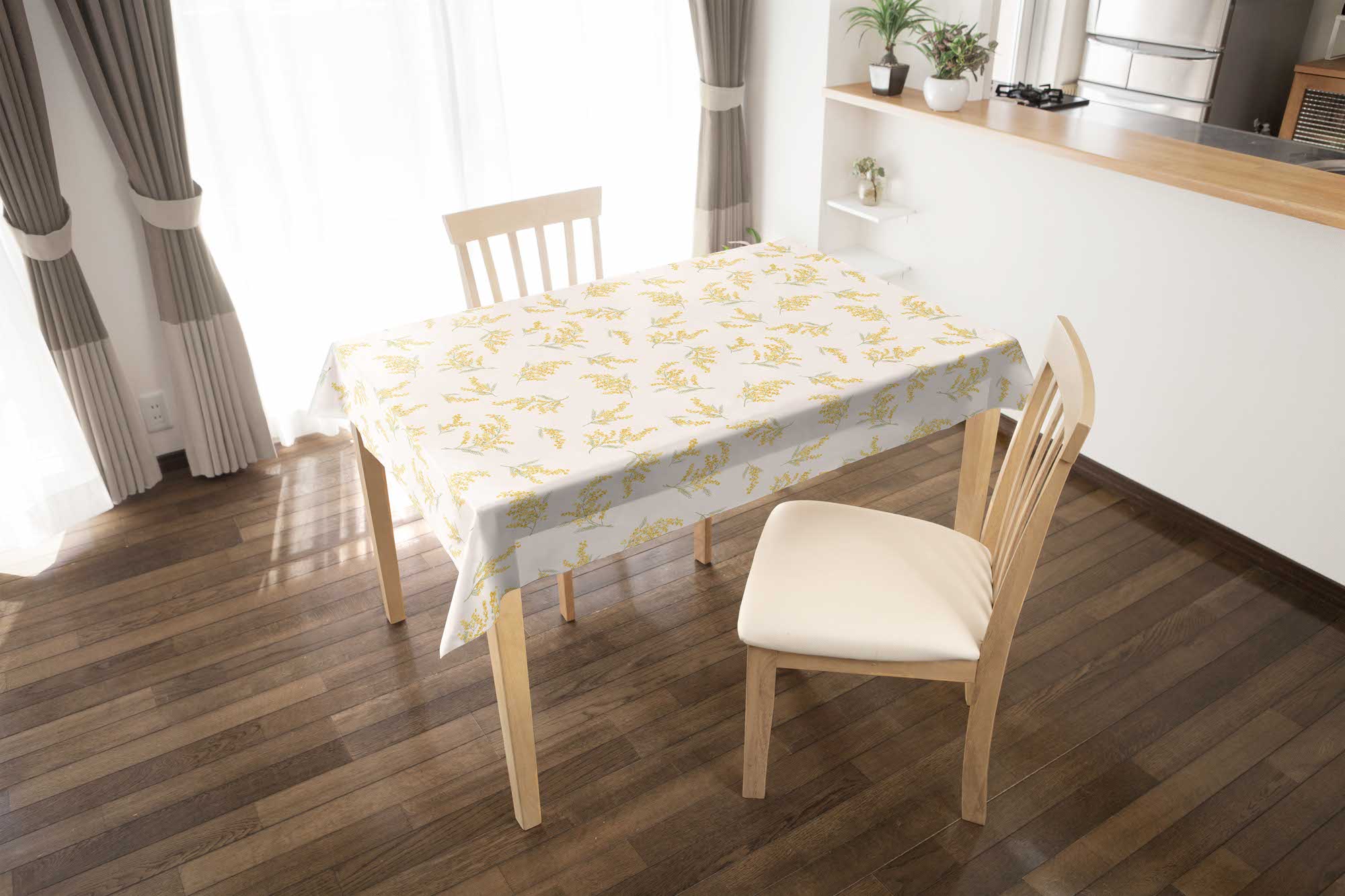 テーブルクロス ミモザ （幅 約120cm×長さ10cm単位カット商品