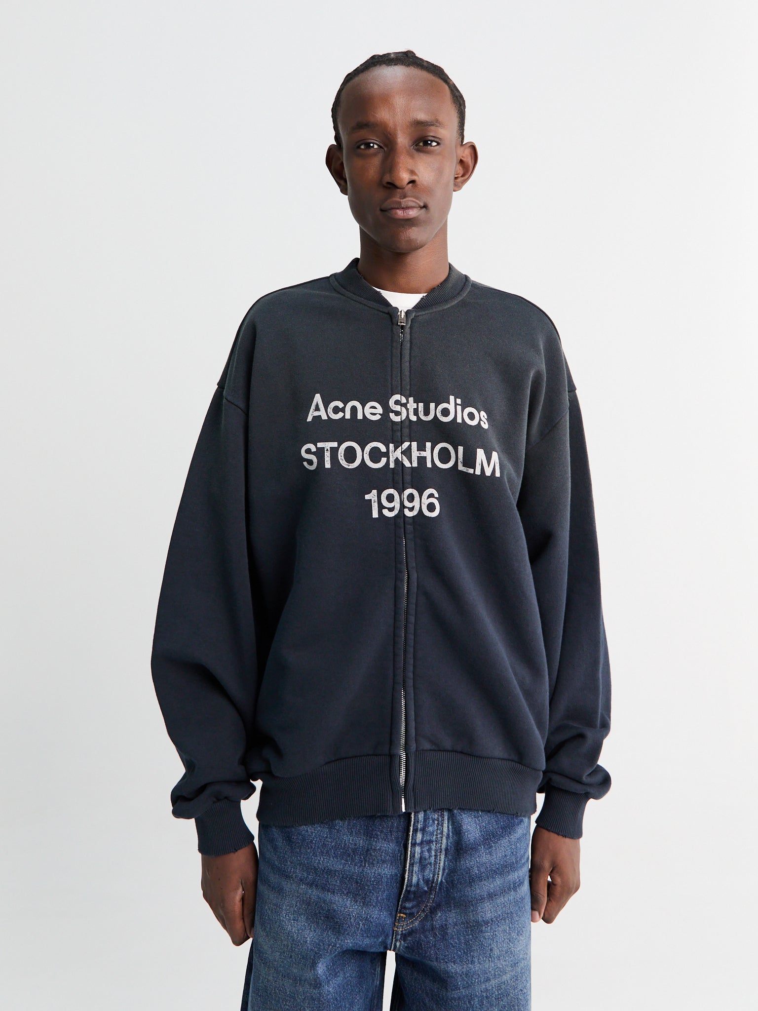 Acne Studios - Logo Zip Sweatshirt in Black – Stoy