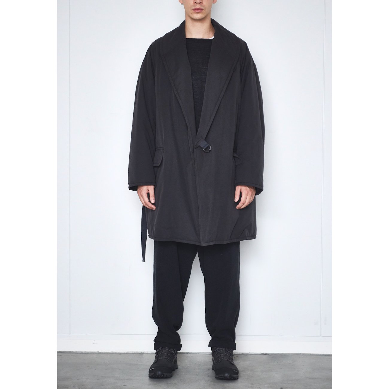 COMOLI / コモリ | 中綿 ショールカラーコート - Black | 通販 - 正規