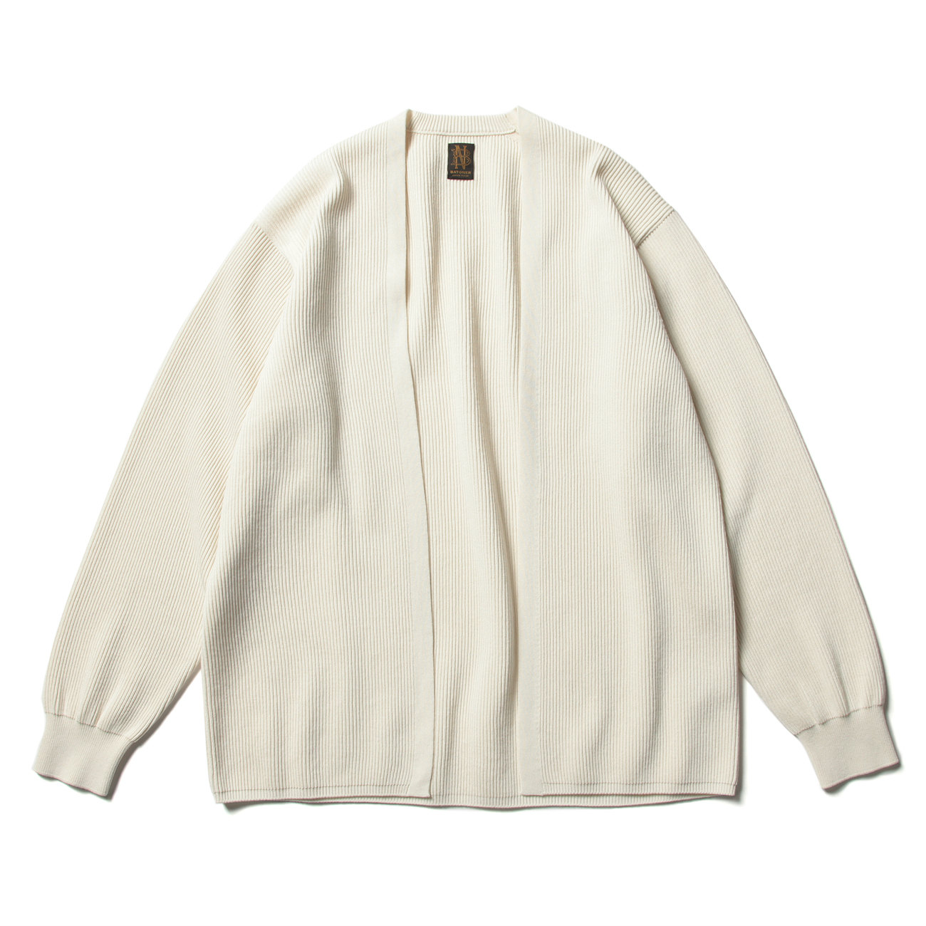 BATONER / バトナー | HIGH COUNT RIB CARDIGAN (メンズ) - Ivory