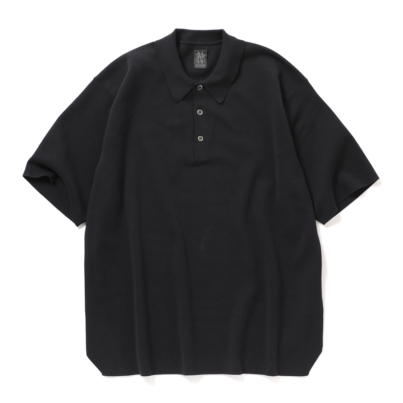 BATONER / バトナー | 32G SMOOTH KNIT POLO (メンズ) - Black | 通販