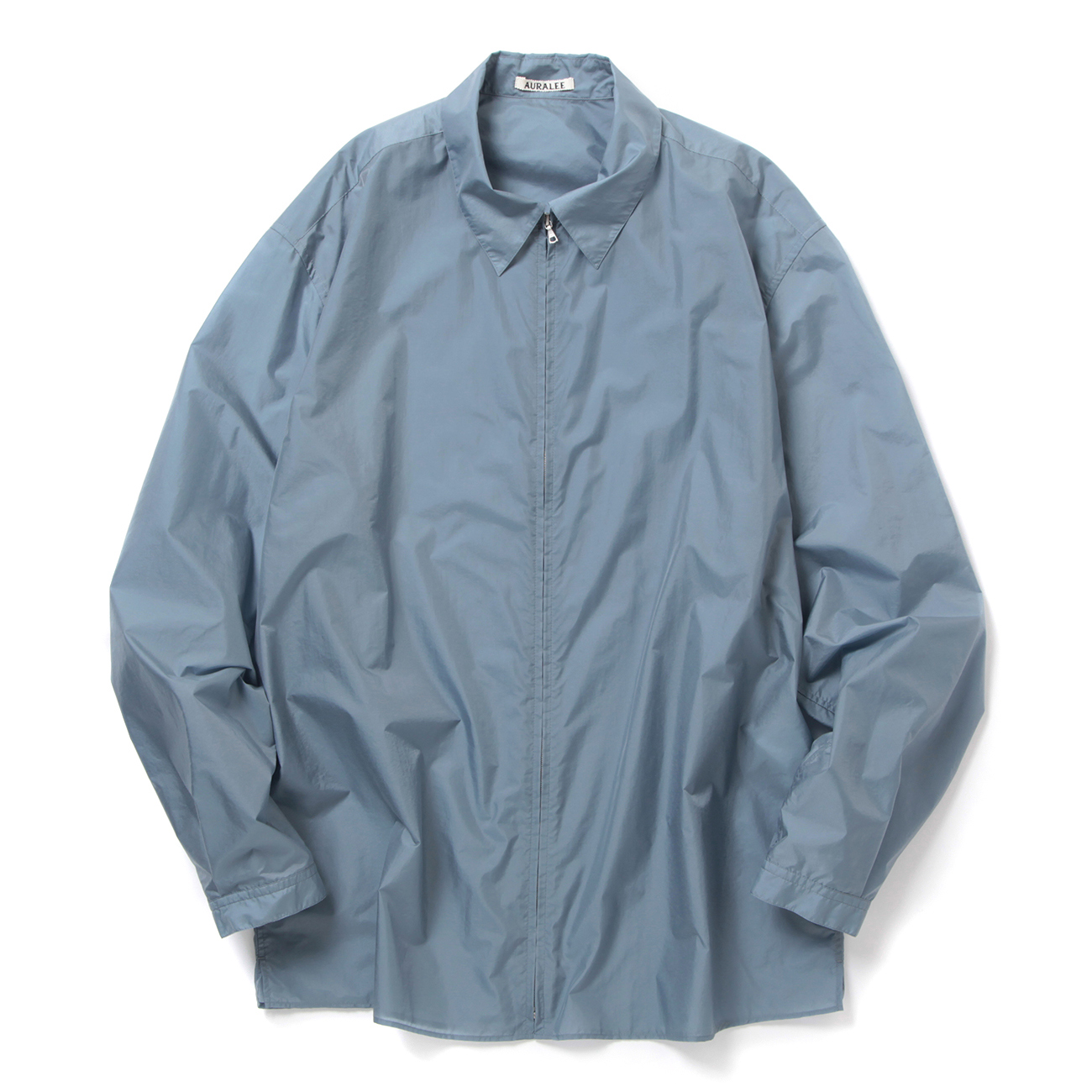 AURALEE / オーラリー | LIGHT NYLON ZIP SHIRT (メンズ) - Blue Gray