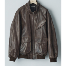 AURALEE / オーラリー | HEAVY LAMB LEATHER ZIP BLOUSON (メンズ