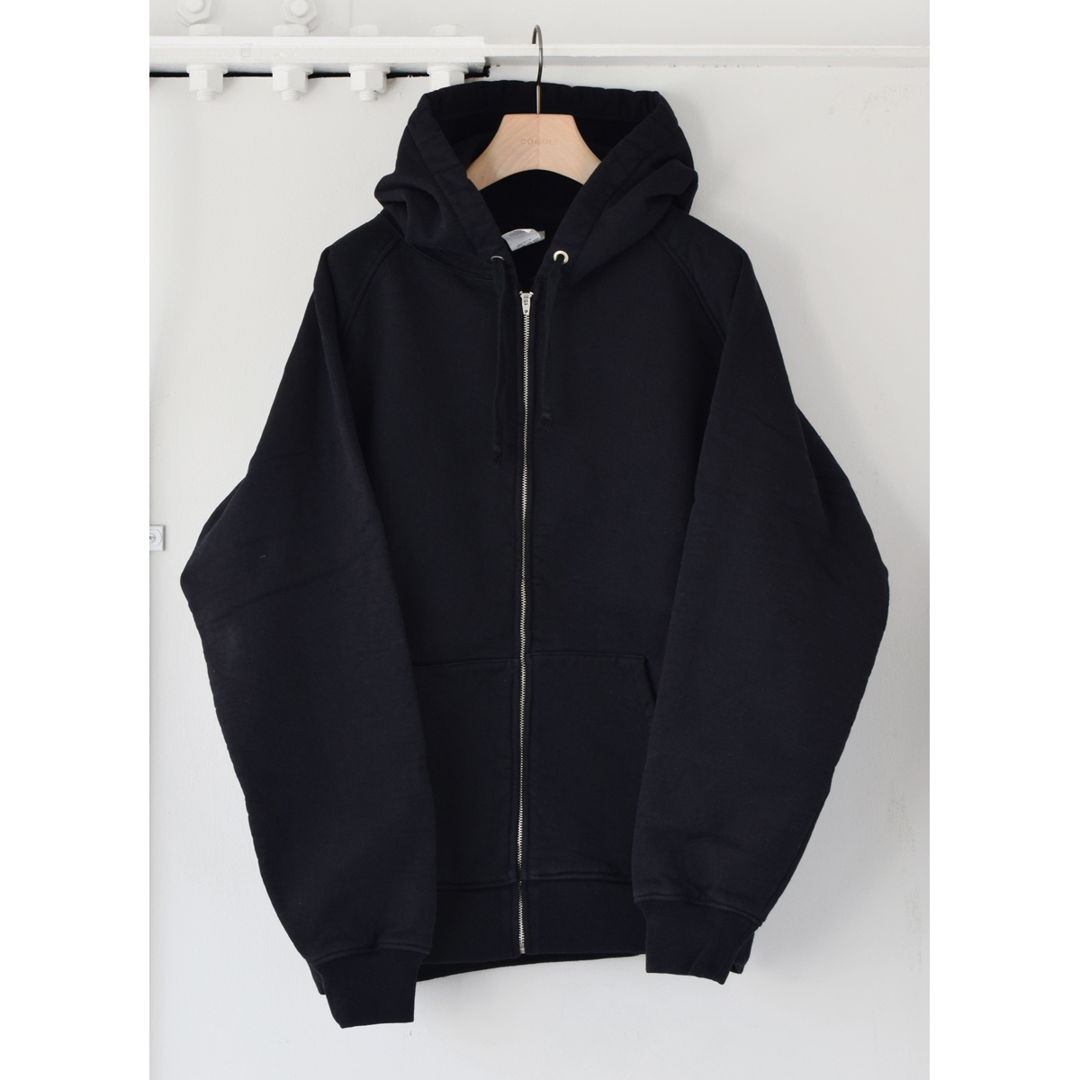 COMOLI / コモリ | コットン吊裏毛 ジップパーカ - Black | 通販
