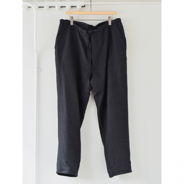 COMOLI / コモリ | ウールシルク ドローストリングパンツ - Charcoal