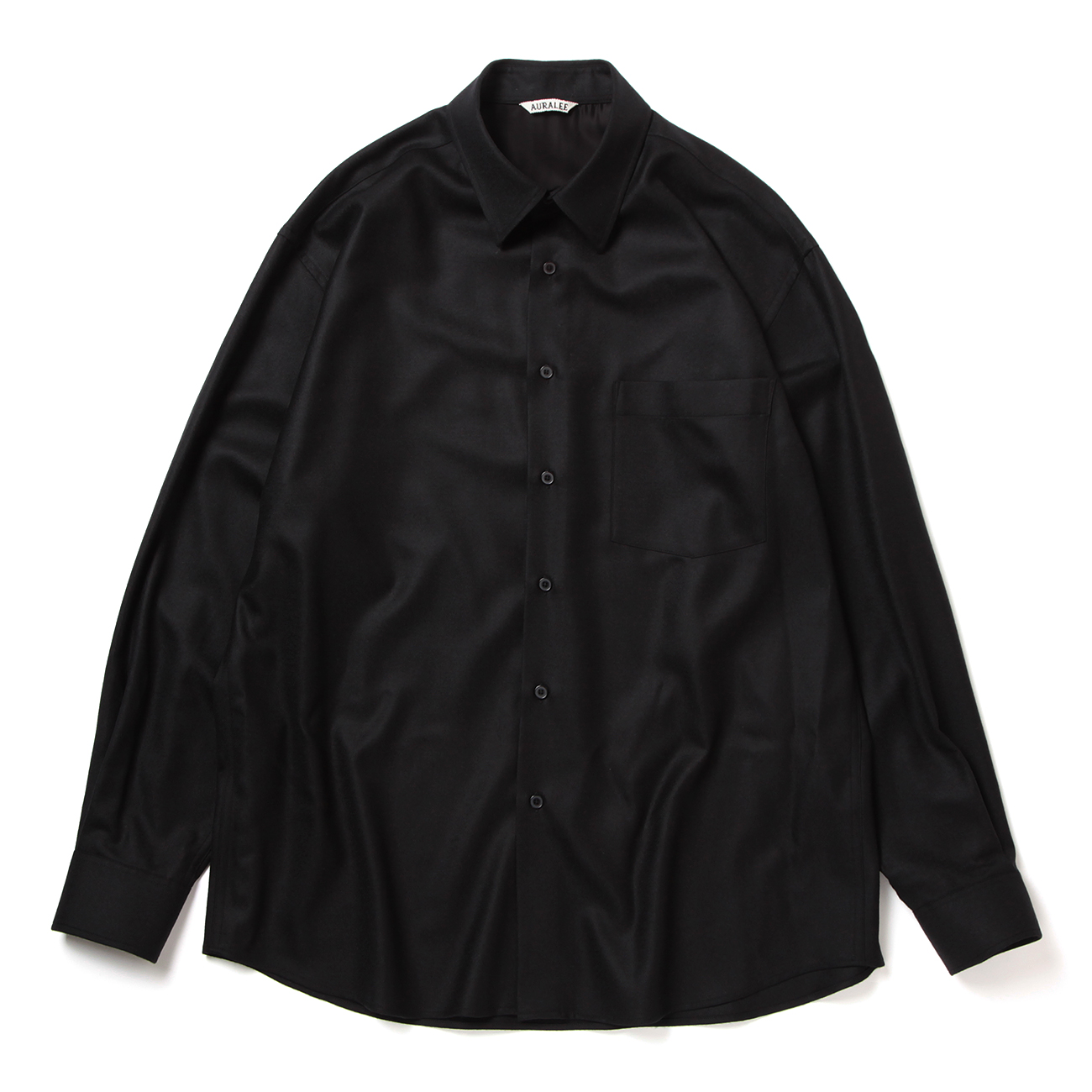 AURALEE / オーラリー | SUPER LIGHT WOOL SHIRT (メンズ) - Black