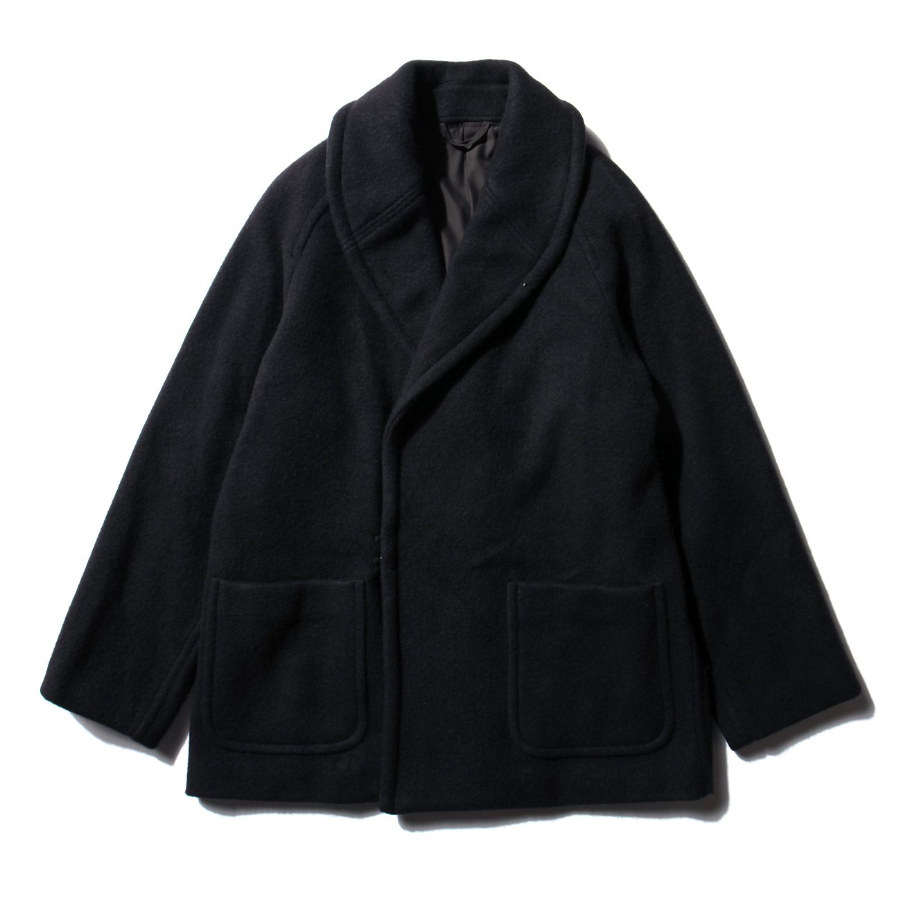 COMOLI / コモリ | ヤクウール ショールカラーコート - Navy | 通販