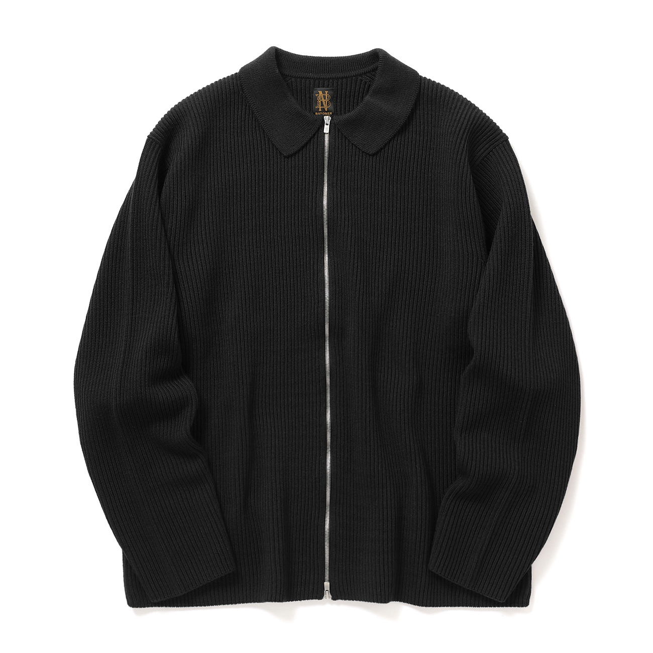 BATONER / バトナー | SOLID WOOL RIB POLO ZIP UP CARDIGAN (メンズ