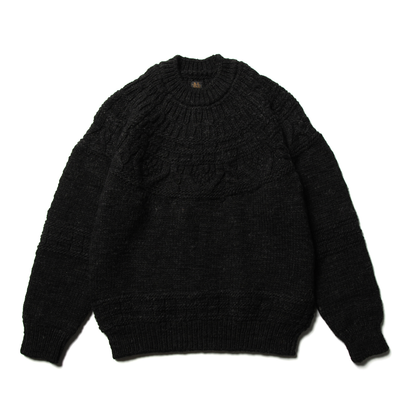 BATONER / バトナー | SPREAD ALAN CREW NECK (メンズ) - Black | 通販