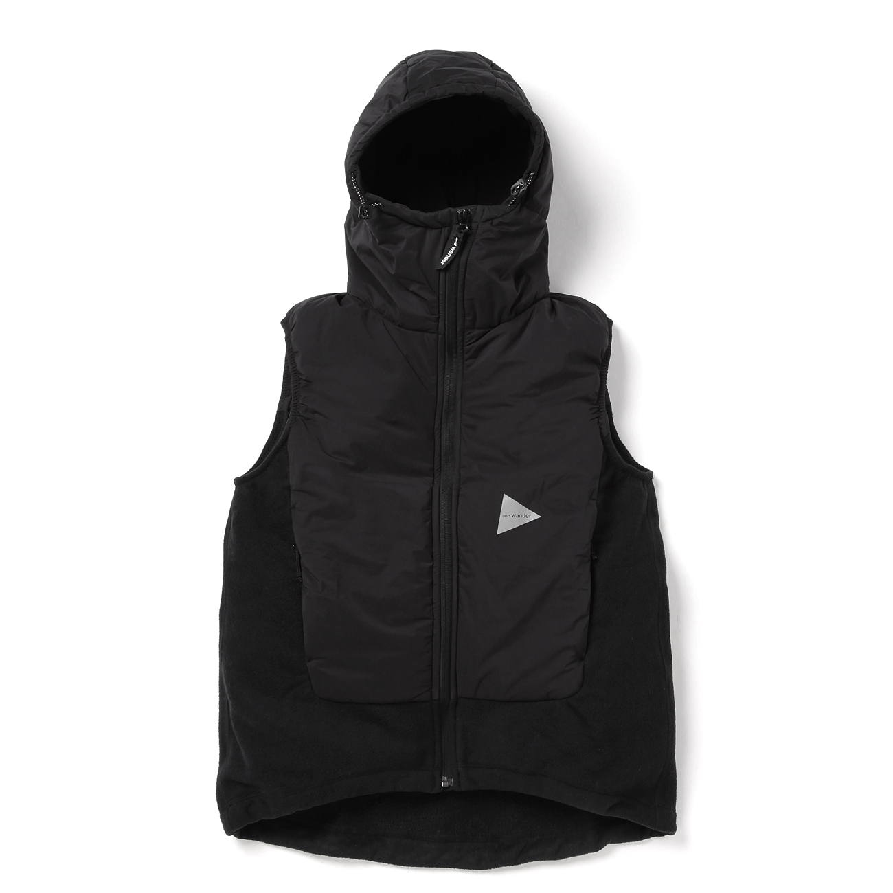 and wander / アンドワンダー | twill fleece vest - Black | 通販