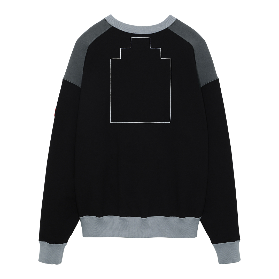 C.E / シーイー | PANEL SHOULDER HEAVY CREW NECK - Black | 通販